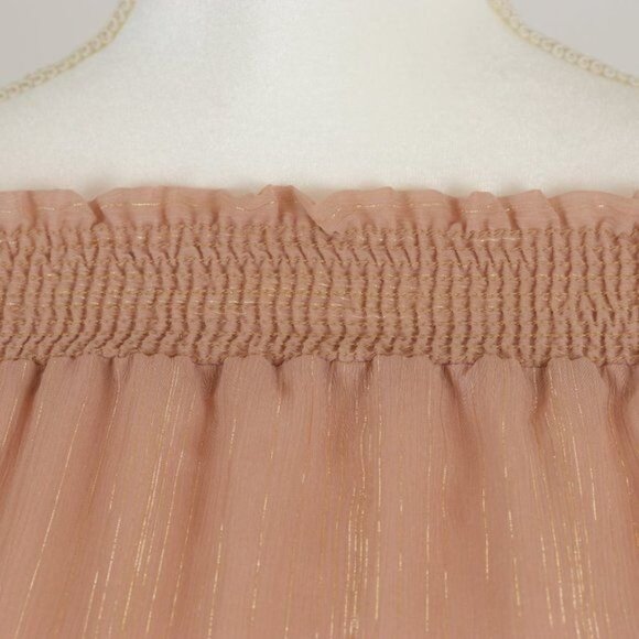 Show Me Your MuMu Wanda Women's Small Mauve Gold Off The Shoulder Maxi Dress - Picture 7 of 9